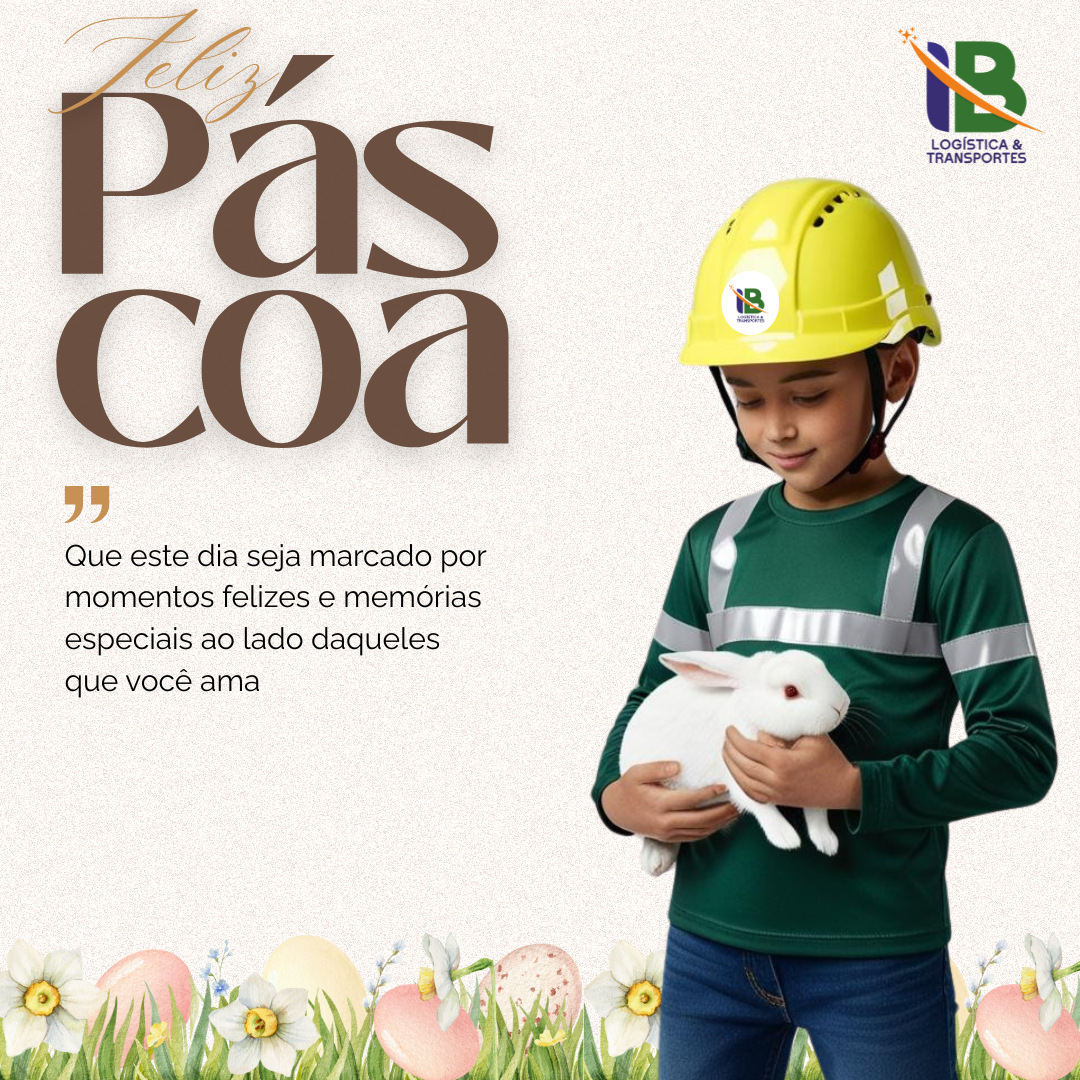 A IB Logística deseja a todos uma Páscoa repleta de paz, união e felicidade! 